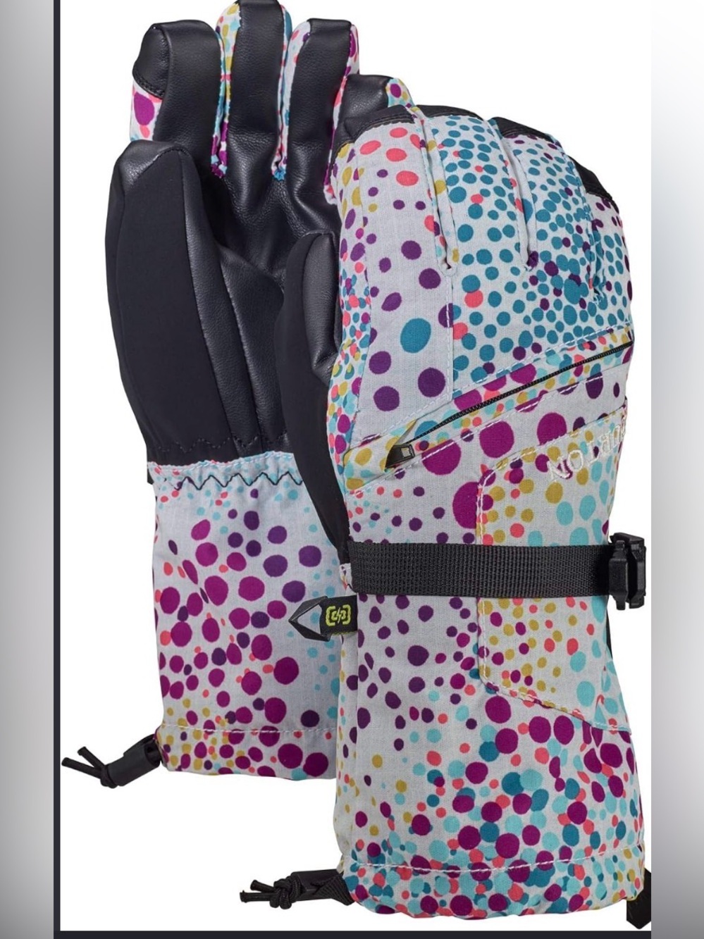 Burton youth vent mittens polka dot NWT . SIZE M